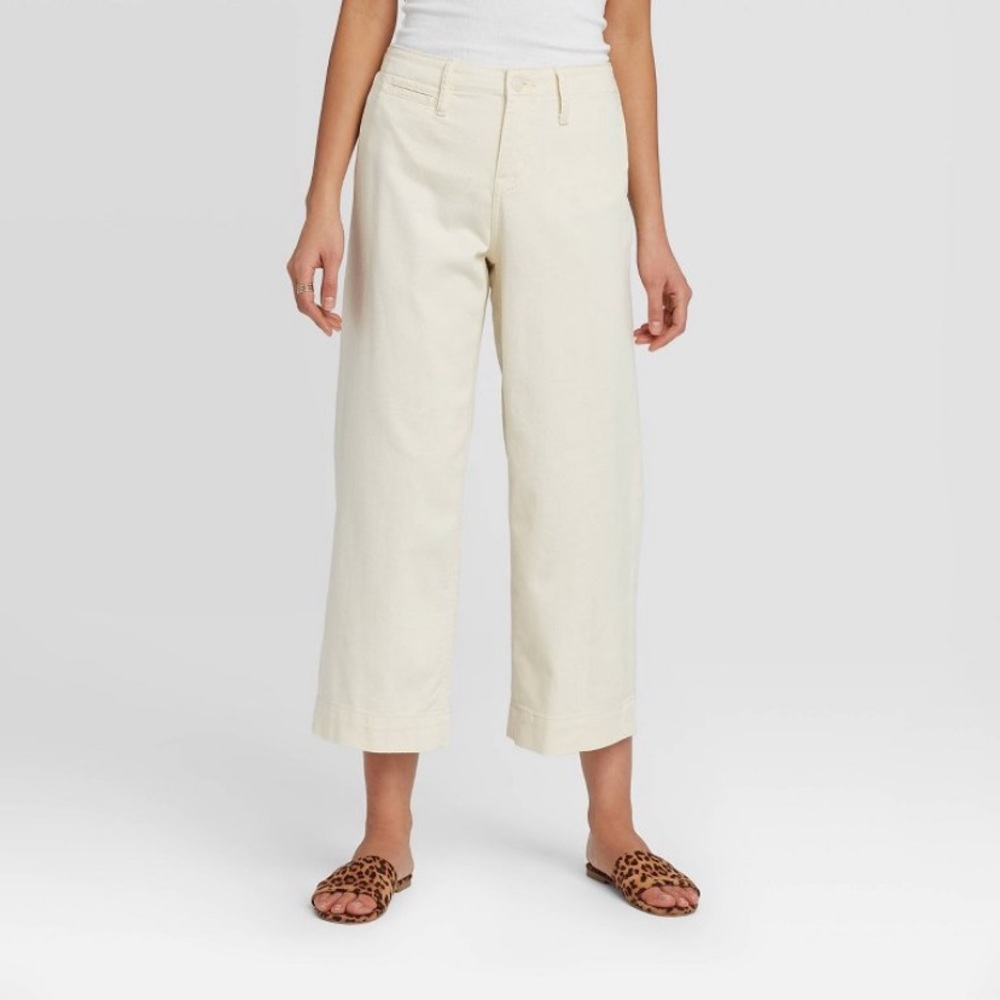A New Day High-Rise Wide-Leg Cream Cropped Pant - Picture 2 of 3